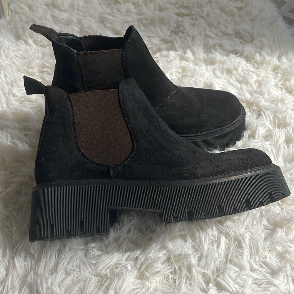 Suede Booties - Dark Brown - Sz 8